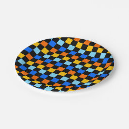Fire and ice checkerboard pattern pappteller