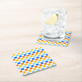 Fire and ice checkerboard pattern rechteckiger pappuntersetzer
