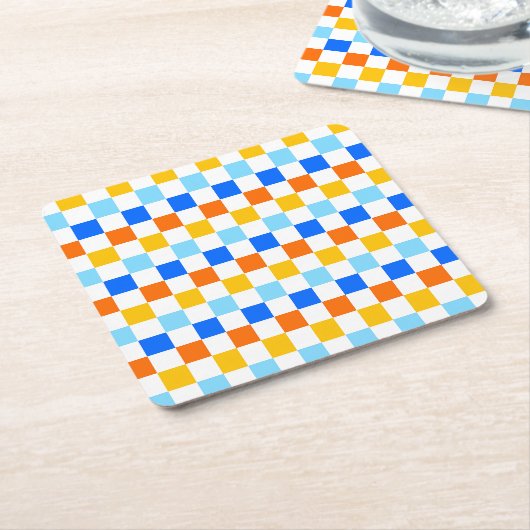 Fire and ice checkerboard pattern rechteckiger pappuntersetzer (angewinkelt)