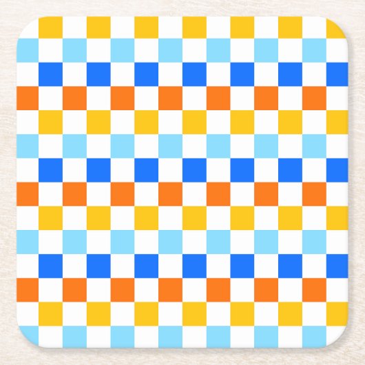 Fire and ice checkerboard pattern rechteckiger pappuntersetzer (Vorderseite)