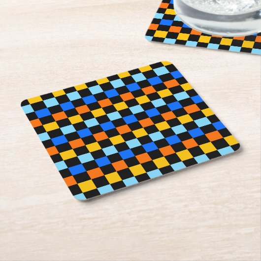 Fire and ice checkerboard pattern rechteckiger pappuntersetzer (angewinkelt)