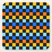 Fire and ice checkerboard pattern rechteckiger pappuntersetzer (Vorderseite)