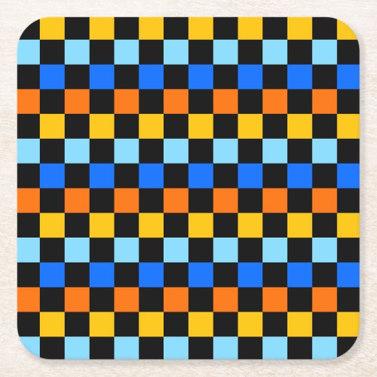 Fire and ice checkerboard pattern rechteckiger pappuntersetzer (Vorderseite)