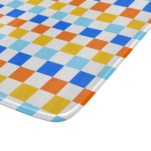 Fire and ice checkerboard pattern schneidebrett (Ecke)
