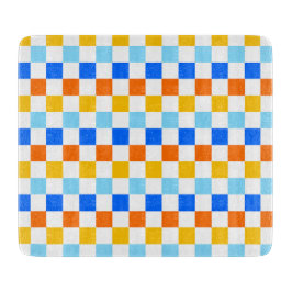 Fire and ice checkerboard pattern schneidebrett