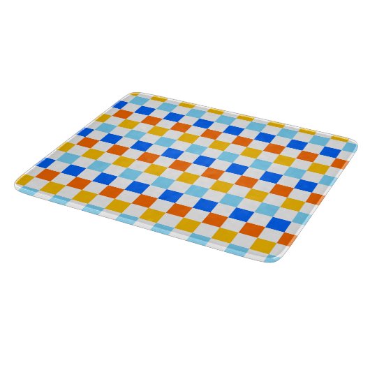 Fire and ice checkerboard pattern schneidebrett (Ecke)