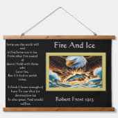 Fire and Ice Eagle Capture Beute Wandteppich Mit Holzrahmen (Vorne)