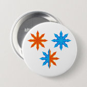 Fire and Ice Eight Point Stars Button (Vorne & Hinten)