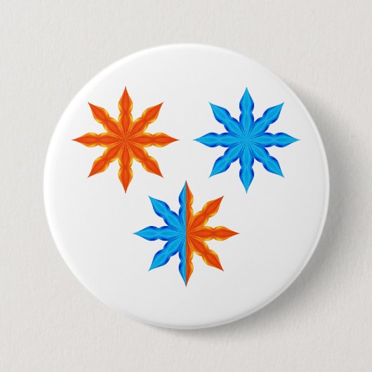 Fire and Ice Eight Point Stars Button (Vorderseite)