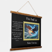 Fire and Ice Majestic Eagle Grasping Prey Wandteppich Mit Holzrahmen (Gewinkelt)