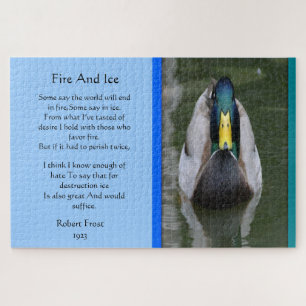 Fire And Ice Mallard Duck In Water Puzzle