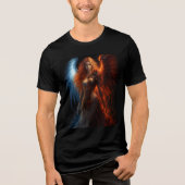 Fire and Ice Warrior Angel Art Tri-Blend Shirt (Vorderseite)