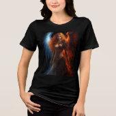 Fire and Ice Warrior Angel Art Tri-Blend Shirt (Vorderseite)
