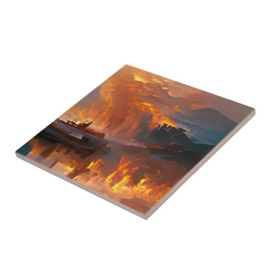 Fire and Water Digital Art Fantasy World Fliese (Seite)