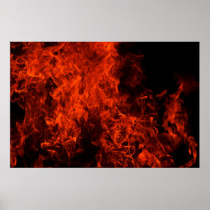 Fire background flame black hot poster