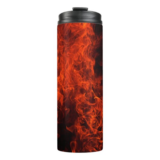 Fire background flame black hot thermosbecher (Vorderseite)