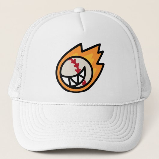 Fire Baseball Smile Truckerkappe (Vorderseite)