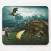 Fire Breathing Dragon Medieval Knight Mousepad (Vorne)