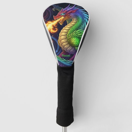 Fire Breathing Dragon Personalized Golf Headcover (Vorderseite)