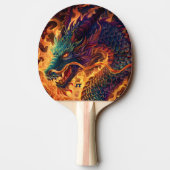 Fire Breathing Dragon Personalized Tischtennis Schläger (Rückseite)