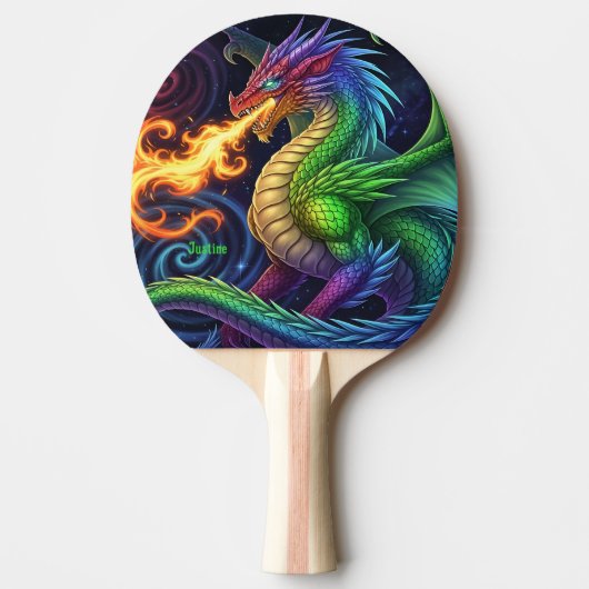 Fire Breathing Dragon Personalized Tischtennis Schläger (Vorderseite)