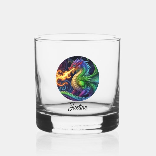 Fire Breathing Dragon Personalized Whiskyglas (Vorderseite)