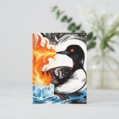 Fire Breathing Loon Melting Ice Postkarte (Stehend Vorderseite)