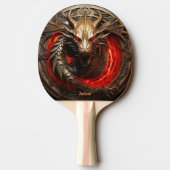 Fire Breathing Red Dragon Personalized Tischtennis Schläger (Rückseite)