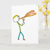 Fire Breathing Stickman Karte (Gelbe Blume)