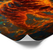 Fire Cat Magic Fantasy Art Poster (Ecke)