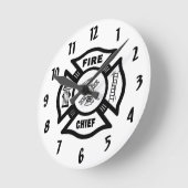 Fire Chief Runde Wanduhr (Winkel)