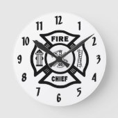Fire Chief Runde Wanduhr (Vorderseite)