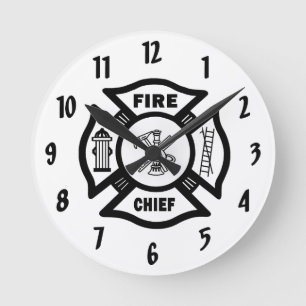 Fire Chief   Runde Wanduhr