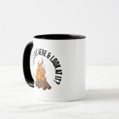 Fire Cottage Campfire Heated Rivalry Joke Tasse (Vorderseite Links)