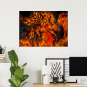 Fire Dancer Fantasy Art Poster (Heimbüro)