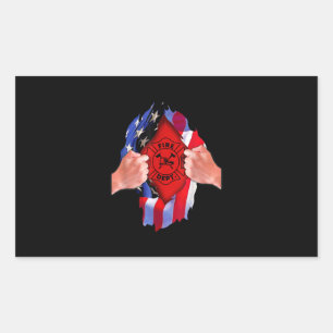 Fire Department Flag Firefighter Thin Red Line Rechteckiger Aufkleber