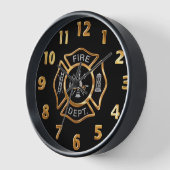 Fire Department Gold Badge Wanduhr (Winkel)