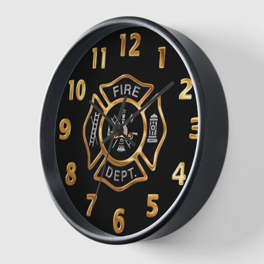 Fire Department Gold Badge Wanduhr (Winkel)