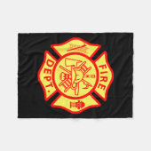 Fire Department Logo Uniform Fireman Symbol Firefi Fleecedecke (Vorderseite (Horizontal))