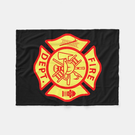 Fire Department Logo Uniform Fireman Symbol Firefi Fleecedecke (Vorderseite (Horizontal))