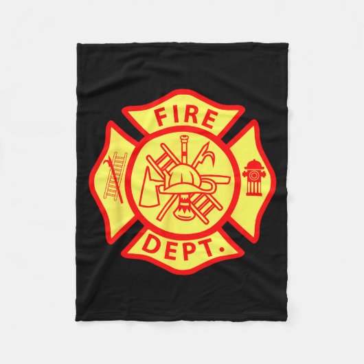 Fire Department Logo Uniform Fireman Symbol Firefi Fleecedecke (Vorderseite)