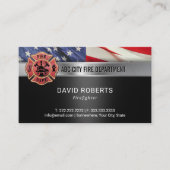 Fire Department Patriotic Firefighter USA Flag Visitenkarte (Vorderseite)