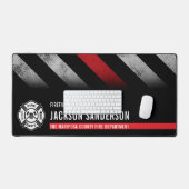 Fire Department Thin Red Line Logo Firefighter Schreibtischunterlage (Tastatur & Maus)