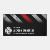 Fire Department Thin Red Line Logo Firefighter Schreibtischunterlage (Vorderseite)