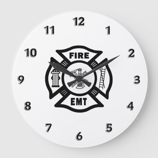 Fire Dept EMT Große Wanduhr (Vorderseite)
