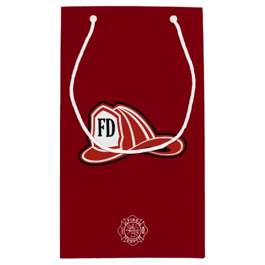 Fire Dept / Firefighter Helmet Gift Bag Kleine Geschenktüte (Rückseite)