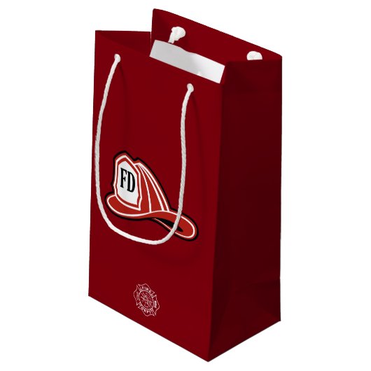 Fire Dept / Firefighter Helmet Gift Bag Kleine Geschenktüte (Rückseite Schrägansicht)