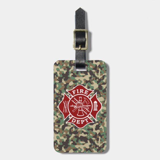 Fire Dept / Firefighter Maltese Cross Luggage Tag Gepäckanhänger (Vorderseite vertikal)