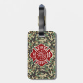 Fire Dept / Firefighter Maltese Cross Luggage Tag Gepäckanhänger (Rückseite vertikal)