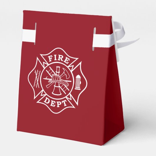 "Fire Dept Maltese Cross Zent Favor Box" Geschenkschachtel (Rückseite)